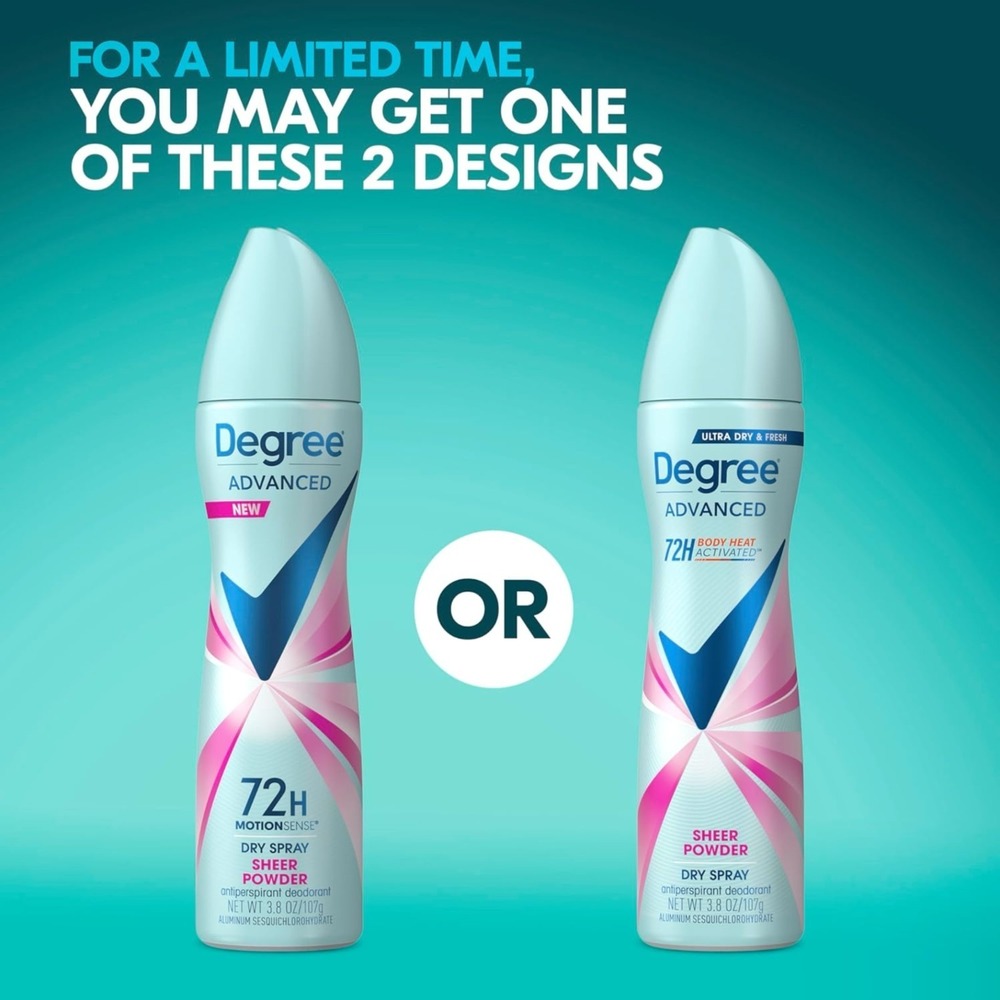 Degree Advanced Sheer Powder Dry Spray 72H Antiperspirant Deodorant Lot of‎ 3 - Picture 7 of 11